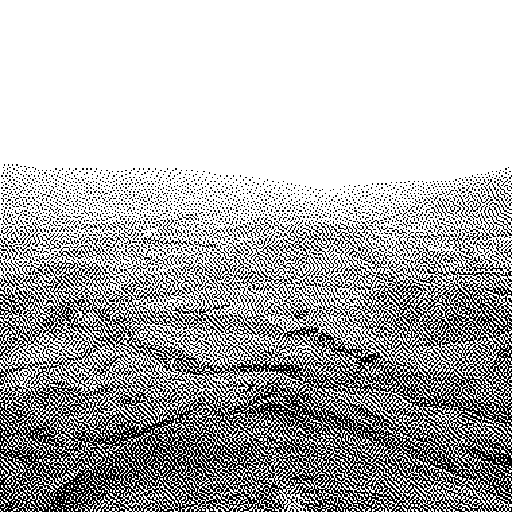 Ein weites Tal von einem hohen Grat aus gesehen, in Atkinson-Dither. Der ganze Talboden ist auf einen Blick zu lesen.